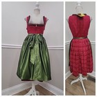 Alpentrachten German Traditional Dirndl Dress  Red Floral Oktoberfest Sz 40 Nwt 