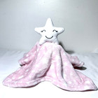 Hudson Baby Hb Pink White Star Lovey Plush Security Blanket Smiling 14   x14   
