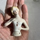 Antique 3 Porcelain Pin Cushion Half Dolls-germany