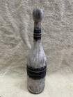 Vintage Wooden Gray black Bowling Pin  made In Thailand  Approx   11 5  High