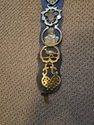 Vtg English 6 Brass Medallion Vintage Leather Bridle Martingale Harness