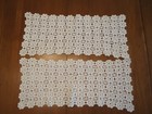 3 Pc Lot Of Vintage White Crochet Table bureau Scarves