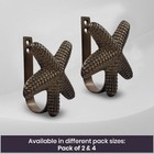  Metal Nautical Starfish Curtain Holdback   Pack Of 2 Starfish Antique Brass