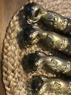 Set 4 Victorian Parlor Table Legs Brass Claw Glass Ball Feet Antique Salvage 15   
