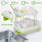 2-tier Dish Drying Rack Cutlery Drainer Holder Kitchen Organizer Storage Shelf