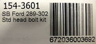 Arp 154-3601 Ford Small Block Cylinder Head Bolt Kit Hex 6 Point 289 302 5 0l