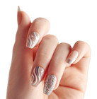 Two Pack Impress Press On Nails Silver Sparkle Medium Coffin No Glue Manicure