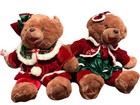 Dan Dee 2006    2007 Girls Snowflake Teddy Bear Christmas Plush Brown Bows