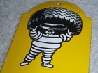 Vintage Michelin Tires Man 11 3 4  Porcelain Metal Gasoline Oil Thermometer Sign