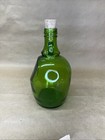 Vintage Emerald Green Glass Decanter Bottle 1 5 Liter W cork   Handle 10    Tall