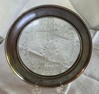 Vtg Sterling Silver   Cut Glass 7    Vanity Or Serving Tray   Plate  Monogram Am