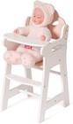 Robud White Wooden Baby Doll High Chair Pretend Play High Chair With Seat Belt