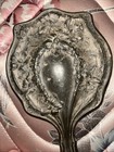 Antique Art Nouveau Silver Plated  Hand Mirror The Homan Mfg Co Floral Design