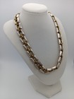 Vintage Nestor Taxco Mexico 925 Sterling Silver Two Tone Block Link Choker 16 
