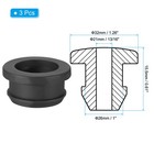 1 Inch Rubber Grommets  3pcs Top Hat Grommet For Wiring Hole Plugs  Black