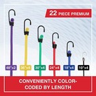 Workpro 22pcs Heavy Duty Bungee Cords W hook 10  18  24  30  36  48  Bungie Cord