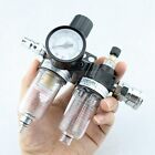 1 4  Air Pressure Compressor Filter Gauge Trap Oil Water Regulator Tools Kit New