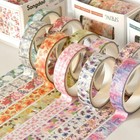 5pcs Flowers Washi Tape Scrapbooking Supplies Spring Journal Diary Decorations