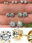 Solid 14k Yellow Gold Real Moissanite Stud Earrings 0 2-8ct Mens Ladies Iced