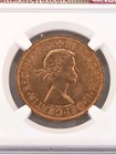 1965 Great Britain One Penny Ngc Ms 64 Rd Full Red Britannia Elizabeth Ii Coin