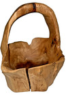 Hand Carved Wood Wooden Basket Birdseye Maple Burl Juniper Tree Stump Natural