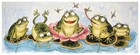 14x35  Funny Frogs Tapestry Pillow Happy Toads Couch Pillow Bolster Cushion