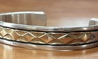 Bruce Morgan Heavy 925 Sterling Silver   14k Gold Bracelet 28g  Rare Design