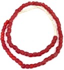 Ghana Red M Krobo Recycled Glass African Trade Beads-ghana