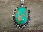 Native American Nickel Silver   Turquoise Howlite Pendant - Cleveland