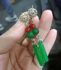 Antique Shop Receives Old Silver Jade Pendant Earrings