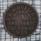1864 Civil War Token Green Bay Wi Schettler Hardware  Civil War Store Card