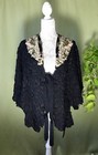       victorian Needle Lace Mantle Capelet Black Silk Rouff Paris France