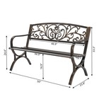 50in Butterfly Back Cross Feet Bronze Iron Bench