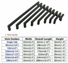 Matte Black Square Modern Cabinet Handles Pulls Kitchen Drawer Stainless Steel