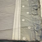 Pottery Barn Kids Gray white Stripe Polka Dot Ruffled Crib Toddler Bed Skirt