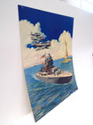 Vintage Original Pin-up Print 1941 New York Harbor World War Ii  Good Condition 