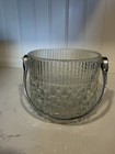 Vintage Teleflora Glass Ice Bucket Chrome Handle Mid Century 1955 Barware Drink