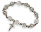 Saint St Benedict Medal Crucifix Cross Rosary Bracelet Pulsera De San Benito 2pc
