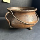 Vintage Hammered Copper Planter Pot Cauldron Made In Italy Footed  r128