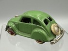 Vintage 1930s Hubley Cast Iron Chrysler Airflow Sedan Toy Car Green Red Hubs