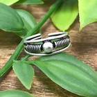 925 Sterling Silver Round Ball Adjustable Toe Ring For Women