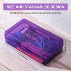 Leelosp 12 Pack Large Plastic Pencil Boxes Case - Purple