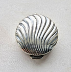 Vintage 925 Sterling Silver Round Pill Box With Wave Design  10 7g
