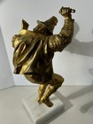 Antique Bronze Statue Covered In Gold Wash On Marble Base--presumed Austrian