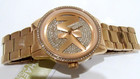 Michael Kors  Mk6863 Ritz Crystals Rose Gold Mk Dial Ladies Watch Nwt  275