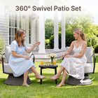 2 Pcs Patio Furniture Set outdoor Swivel Chairs Set Of 2 wicker Patio Bistro Set