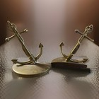 Vtg Nautical Cast Brass Anchor Bookends  2  Chase Brass   Copper Co Waterbury Ct