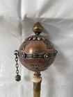 Chinese Tibetan Prayer Wheel Wand Antique Vintage 12    With Scroll