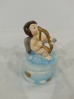 Porcelain Trinket Box Cherub-cupid   Hearts