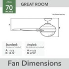 Hunter Fan 70 Inch Matte Black Indoor Ceiling Fan With Light And Remote Control